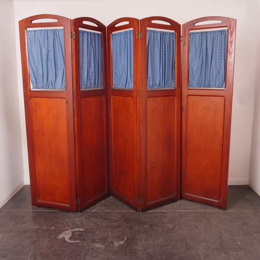 [SU2425] Paravent en bois/tissu vintage