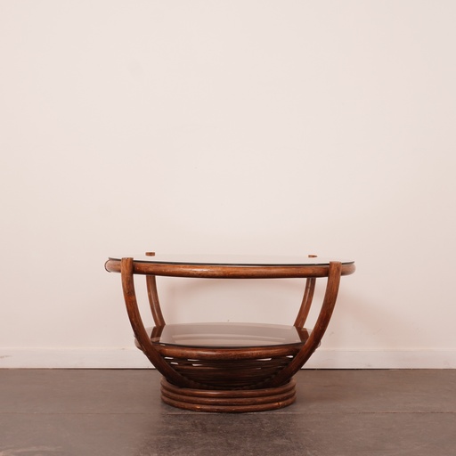 [SU2542] Table basse bambou/verre