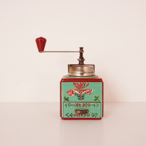 [SU2589] Moulin à café peint vintage