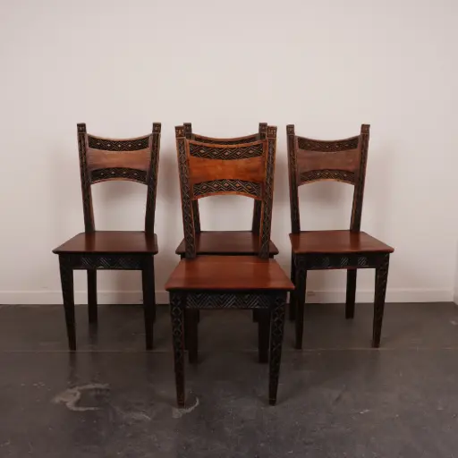 [SU2738] Série de 4 chaises style ethnique