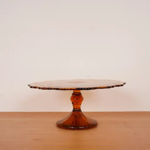 [SU2769] Plat à tarte verre ambré