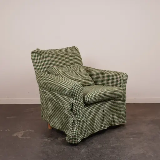 [SU2772] Fauteuil club tissu carreaux