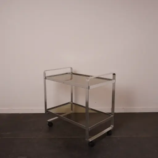 [SU2893] Desserte métal/verre vintage