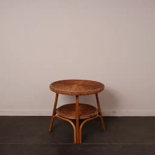 [SU2900] Table basse en rotin vintage