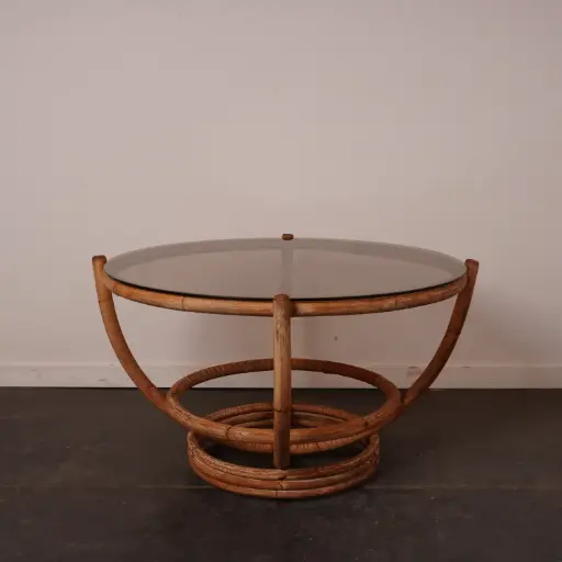 [SU2925] Table basse bambou vintage