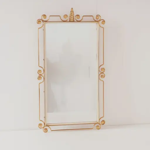 [SU2947] Miroir en métal doré vintage