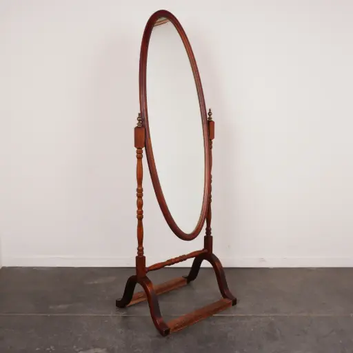 [SU2951] Miroir psyché en bois ancien