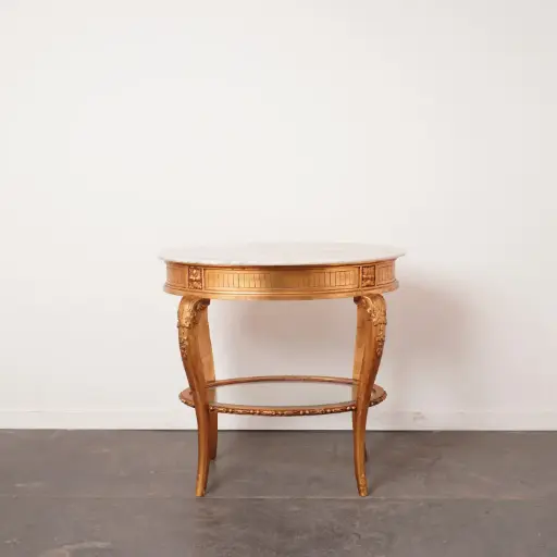 [SU3013] Guéridon style Louis XVI en bois doré