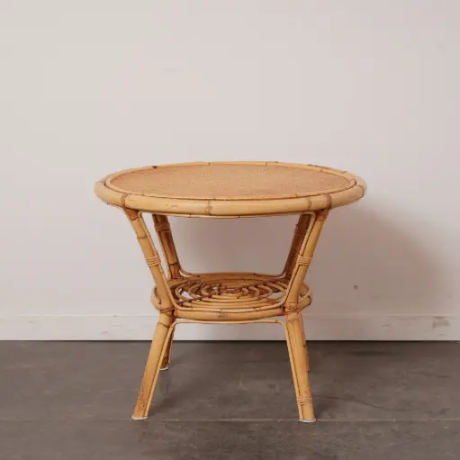 [SU3046] Table basse rotin vintage