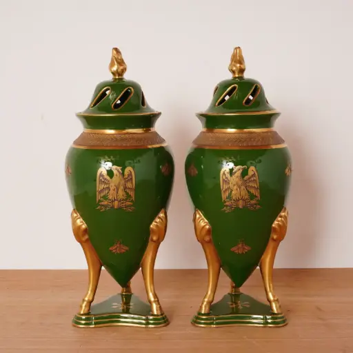[SU3095] Paire de vases Jaget & Pinon Style Napoléon 1er