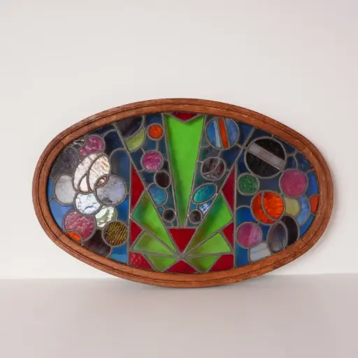 [SU3097] Vitrail de fenêtre ancien