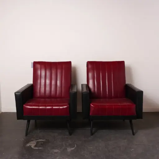 [SU3113] Paire de fauteuils simili rockabilly