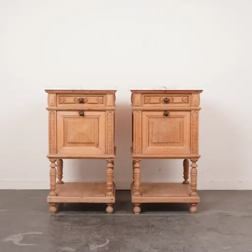 [SU3129] Paire tables de nuit bois aérogommé