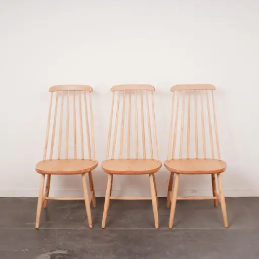 [SU3131] Série de 3 chaises style Scandinave