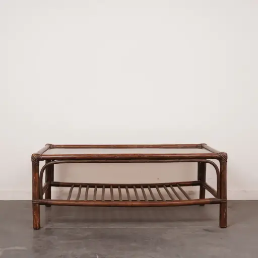 [SU3132] Table basse bambou vintage