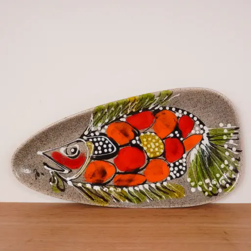 [SU3171] Plat décoratif signé Jen vintage