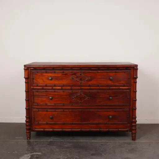 [SU3181] Commode bois sculpté "Imitation Bambou"