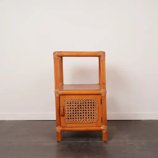 [SU3209] Table de nuit en bambou vintage