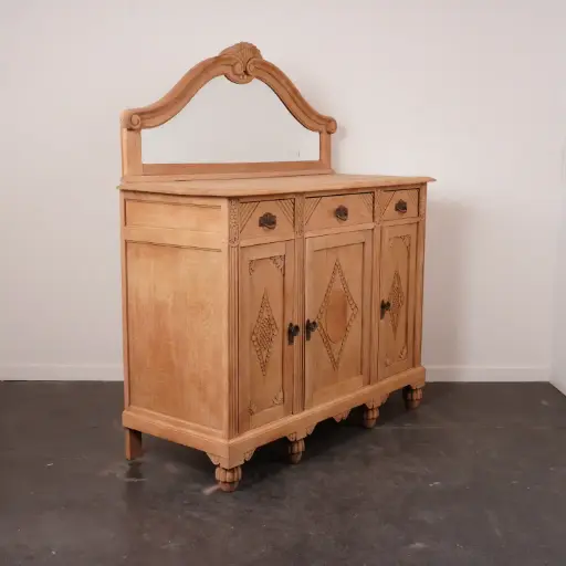 [SU3233] Meuble buffet style Art Déco bois aérogommé