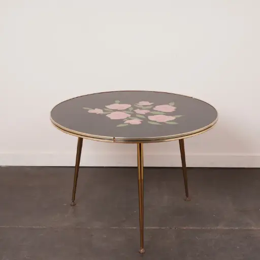 [SU3239] Table basse ronde vintage