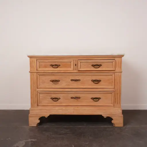 [SU3248] Commode en bois aérogommé/marbre