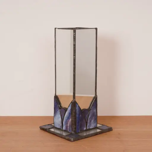 [SU3257] Vase miroir/pâte de verre vintage