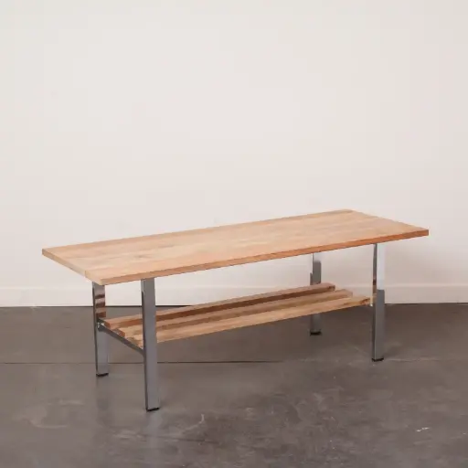 [SU3263] Table basse métal chromé vintage