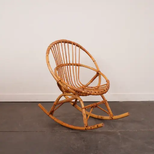 [SU3354] Rocking chair enfant bambou vintage