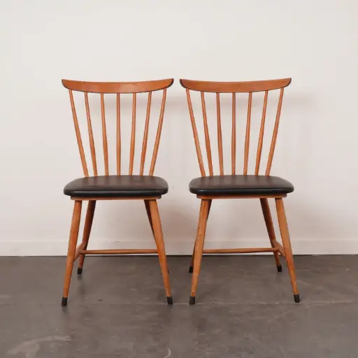 [SU3356] Paire de chaises à barreaux vintage