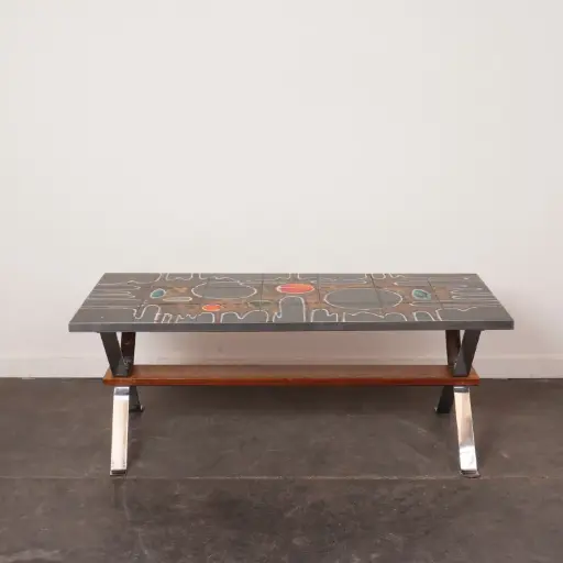 [SU3393] Table basse en carreaux de céramique 