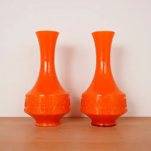 [SU3395] Paire de vases verre d'Italie vintage