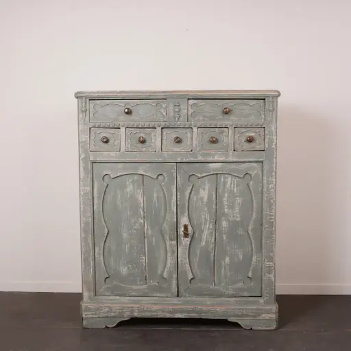 [SU3458] Meuble 2 portes en bois patiné