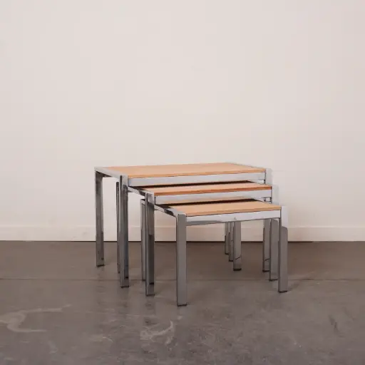 [SU3483] Tables gigognes métal vintage