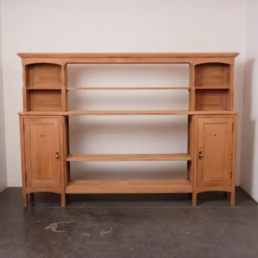 [SU3579] Buffet/bibliothèque en bois aérogommé