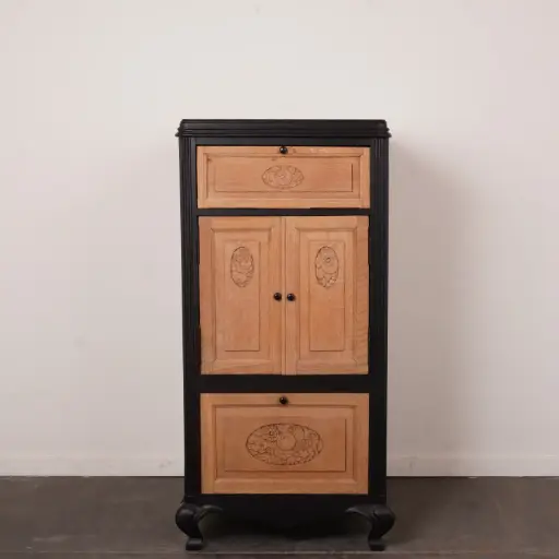 [SU3622] Meuble gramophone bois aérogommé/peint