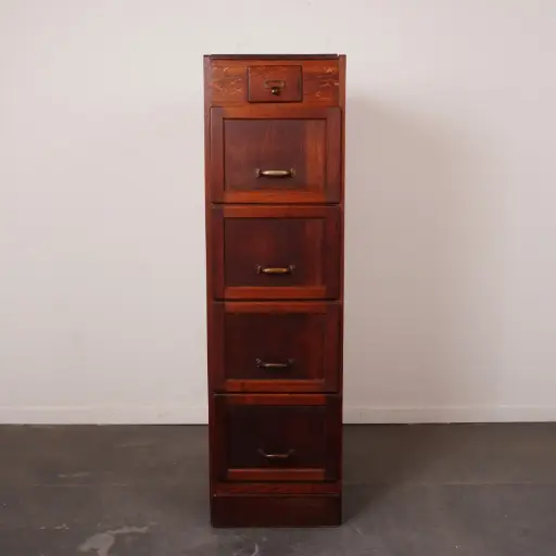 [SU3624] Meuble classeur chêne ancien