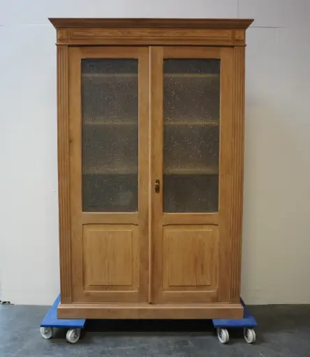[SU3638] Armoire portes vitrées bois aérogommé