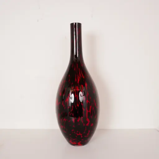 [SU3646] Grand vase en verre moucheté 