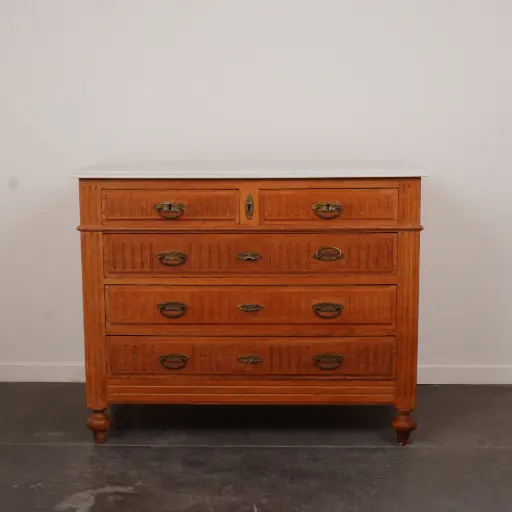 [SU3734] Commode ancienne bois/marbre